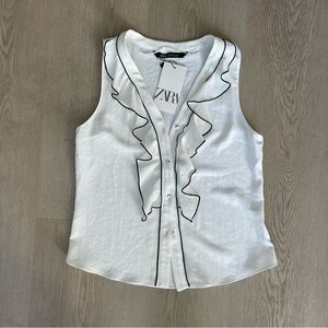 NWT Zara White Tank Blouse XS